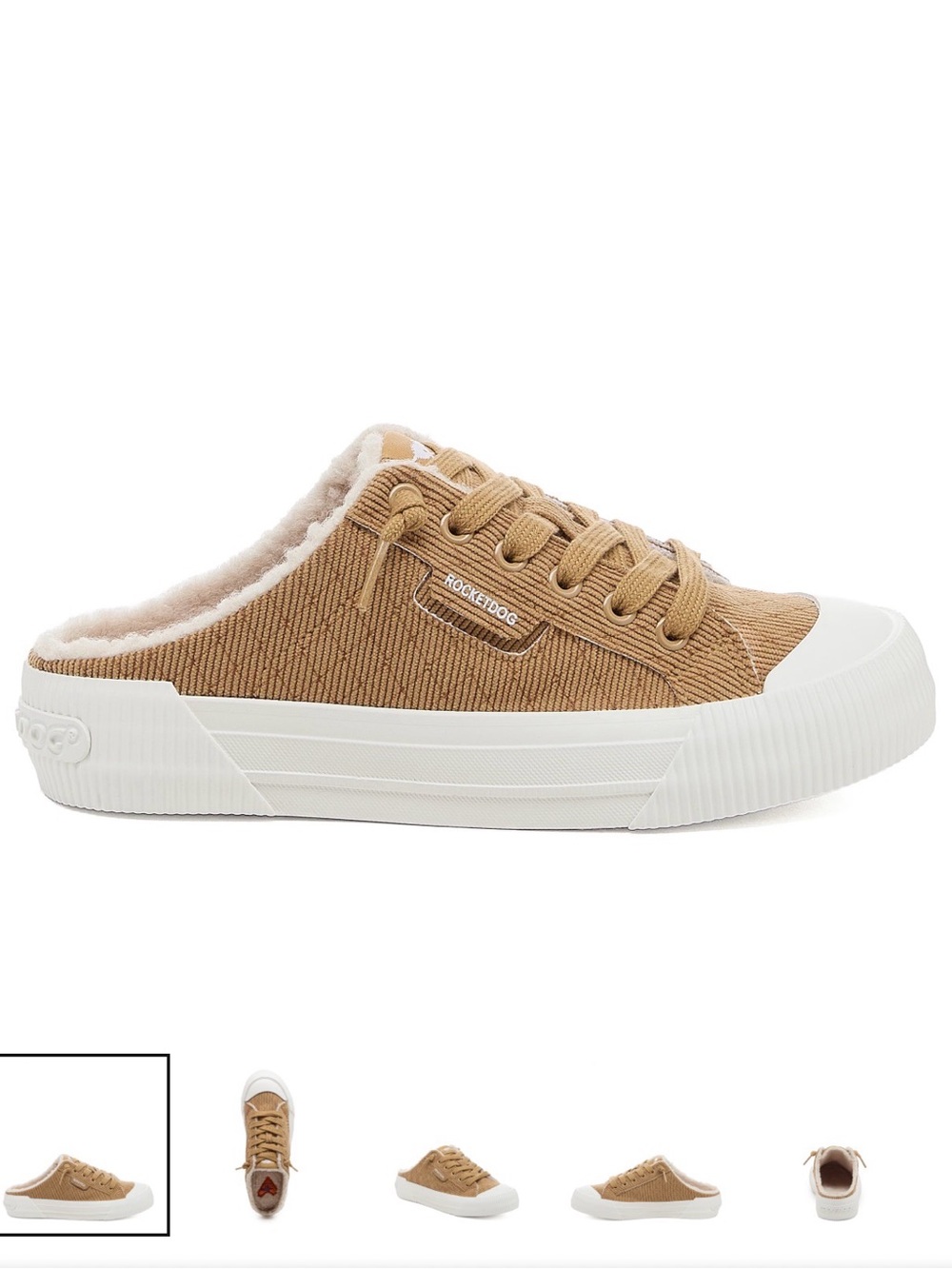 Rocket Dog Women's Shoe Size‎ 8.5 Cheery Natural Corduroy Sneaker Slip On Faux